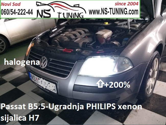 vw passat b5.5 2001 2002 2003 2004 godiste xenon far sijalica h7 trafo ugradnja novi sad beograd ns tuning